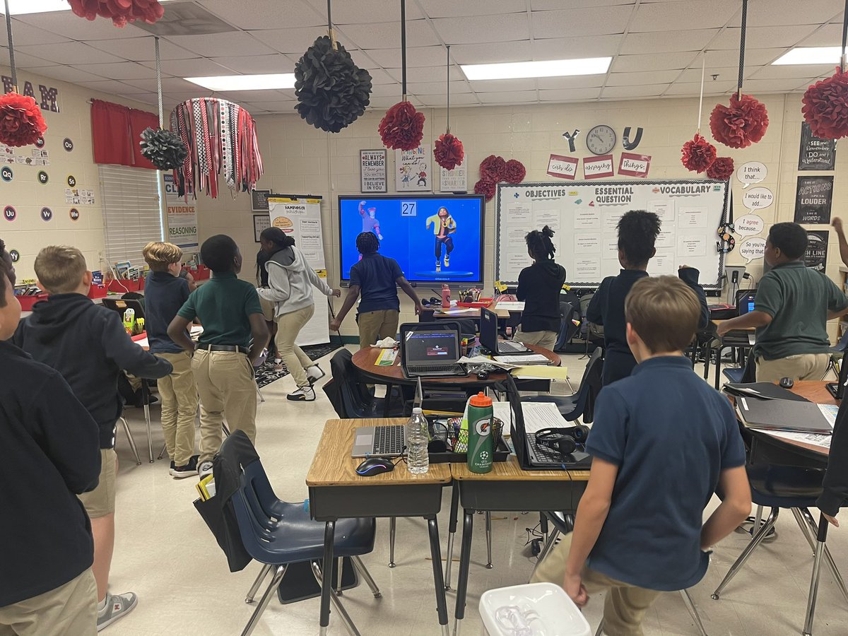 Sometimes you just have to get the wiggles out! Fortnight dance off! <a href="/DicksonTigers/">E.R. Dickson Tigers</a>