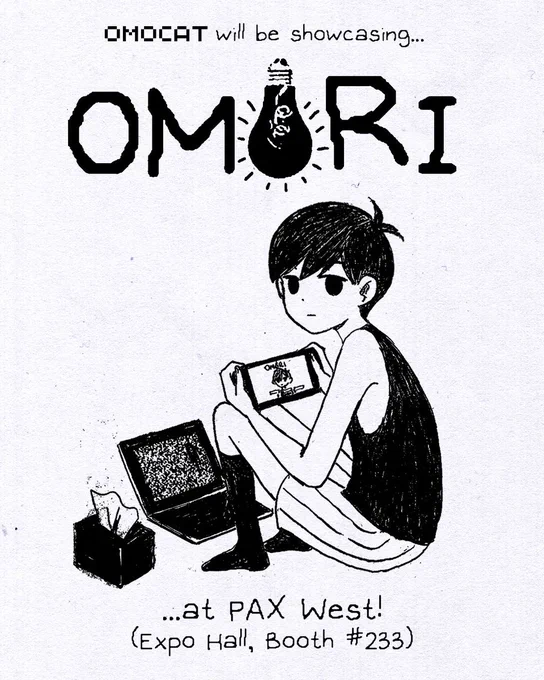 OMOCAT will be showcasing OMORI at PAX WEST, september 2-5 (expo hall, booth #233)! 
