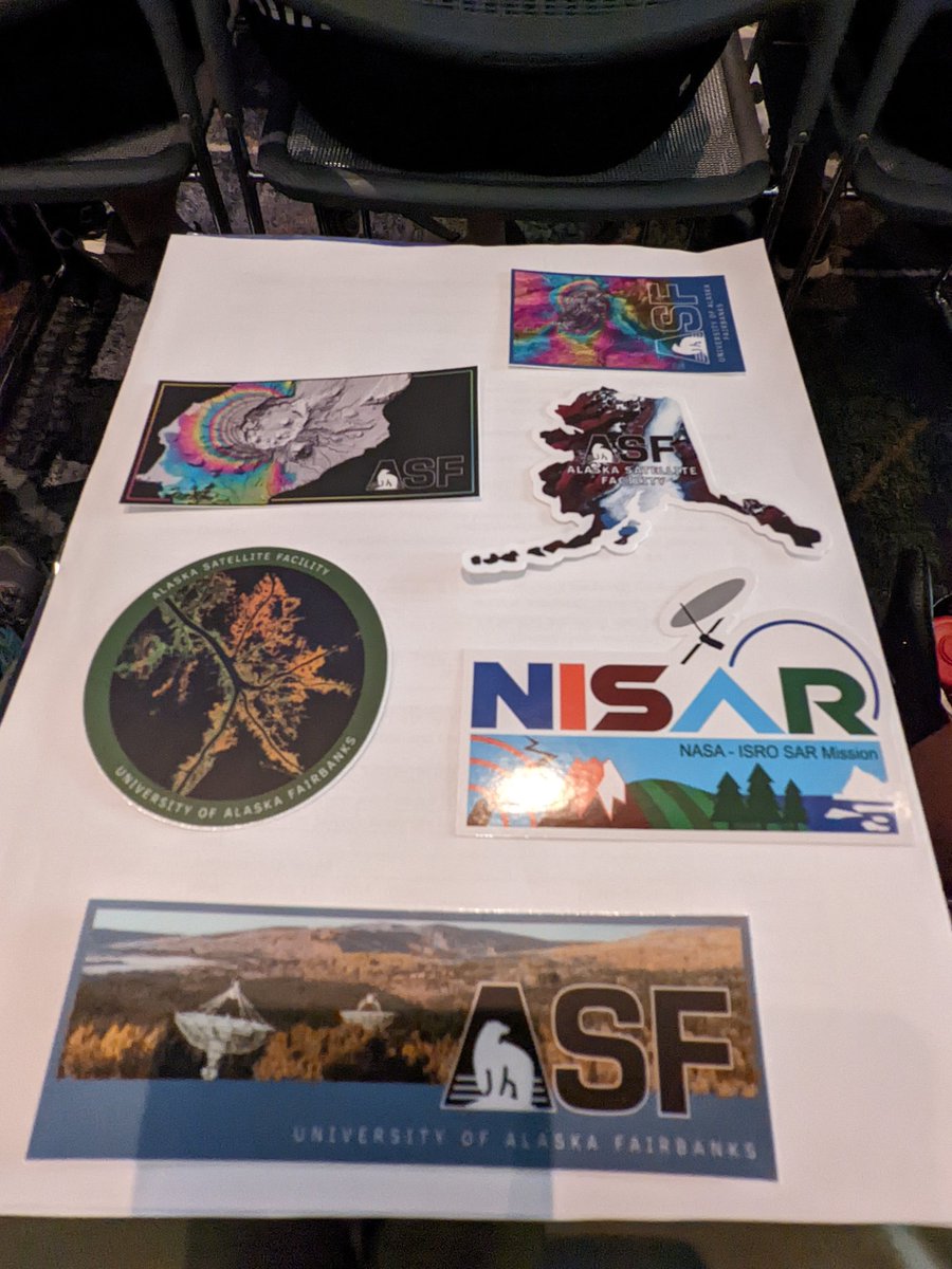 @sistersofsar 😍😍😍 all the stickers at the #NISAR science community workshop from @Ak_Satellite and @NASA
#GoldenAgeOfSAR #NISARScience22