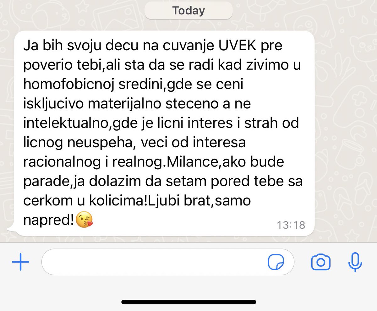 Milan__Nikolic's tweet photo. Jedan strejt otac koji zna da mu niko nista nece oteti. Poruke ovog tipa su me u emotivnom smislu… ne umem da opisem 💙💪🏼🙏🏻 https://t.co/ikkGbYbQaP