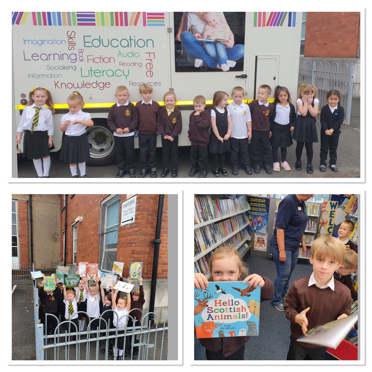 LinnvaleE's tweet photo. We were delighted to select books from #mobilelibrary  today.  Here are some pictures of Primary 1 enjoying their first visit.  #literacy @readingculture @wdclibraries https://t.co/NSVSx4eZJW