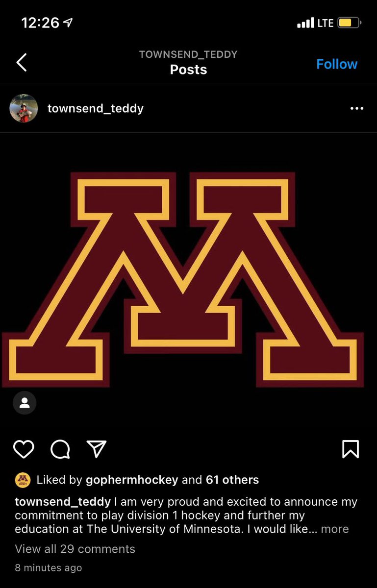 DylanLoucks4's tweet photo. Breaking: #Gophers land another top recruit. Teddy Townsend announces his commitment to the U. https://t.co/7uPLSQ7Ebf