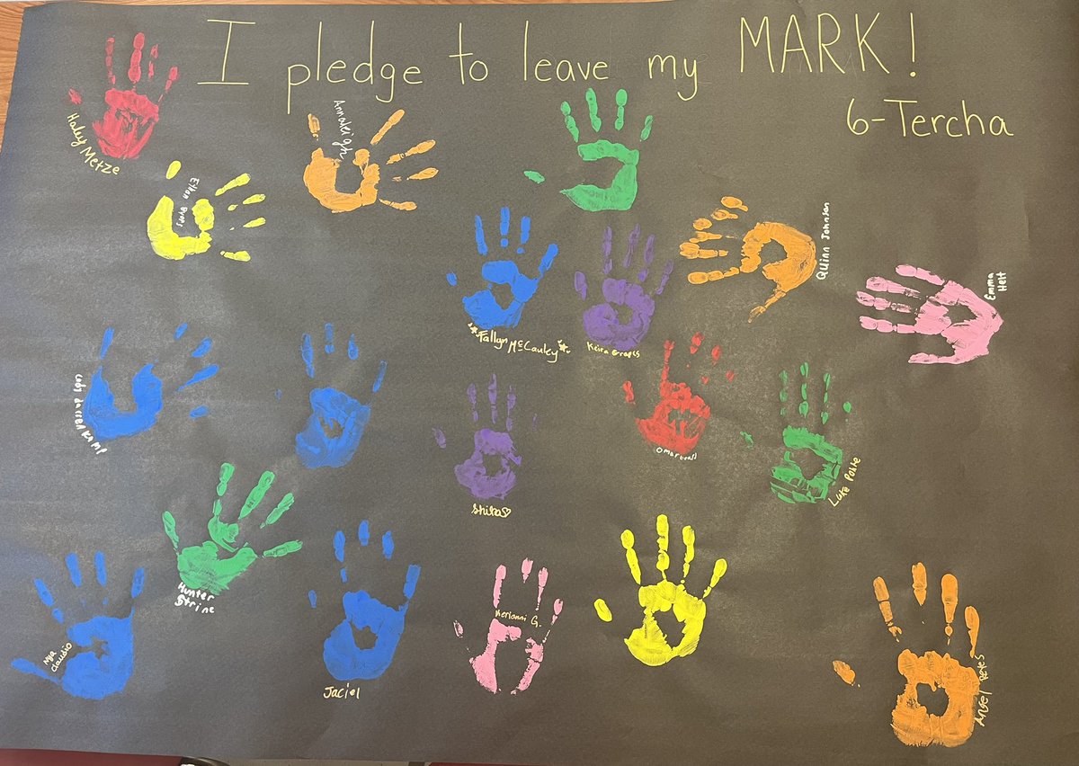6th graders pledging to leave their MARK during their last year at Hambright Elementary! <a href="/HambrightElem/">Hambright Elementary School</a> <a href="/pennmanor/">Penn Manor SD</a>