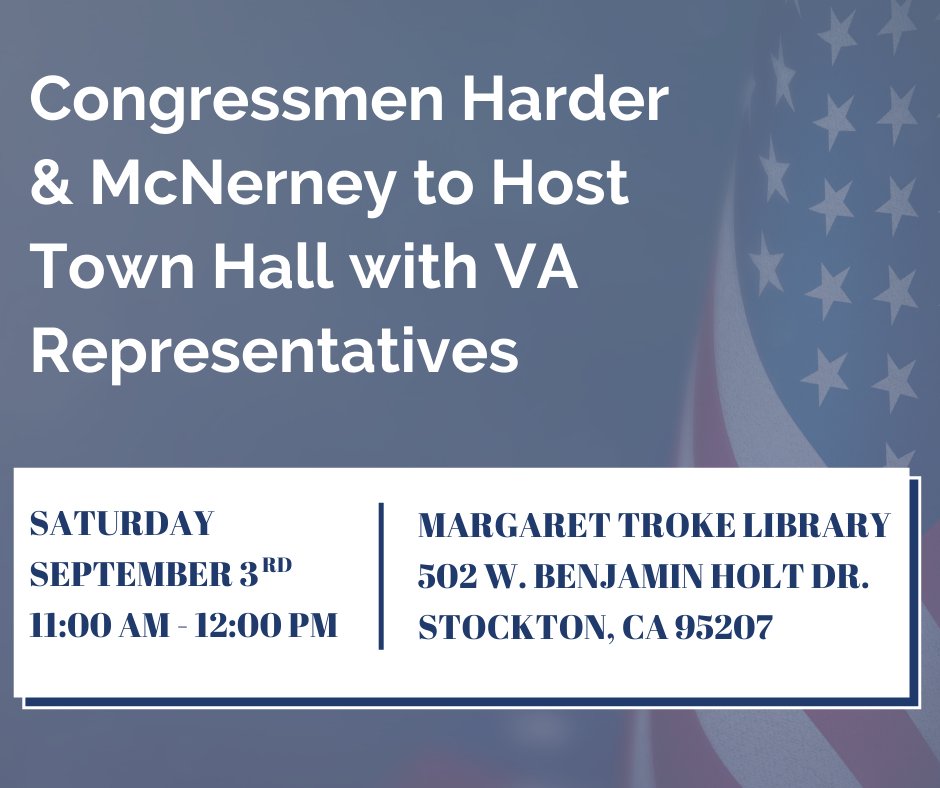 This Saturday, @RepJoshHarder & I will host an event with VA representatives to discuss the transfer of local VA clinics from the VA Palo Alto Health Care System to the VA Northern California Health Care System. Questions can be submitted in advance here: docs.google.com/forms/d/e/1FAI…