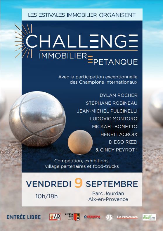 groupesemepa's tweet photo. En marge des https://t.co/JRlvUYXOg5 on oubliera pas l’engagement & la convivialité méditerranéennes😉 1er gd Challenge #Immobilier & #Pétanque au Parc Jourdan @aixmaville 9/09 de 10à18h ac les pro de l’#immo & 8 champions internationaux !#DylanRocher #HenriLacroix #CindyPeyrot https://t.co/xBK3cr7jXC
