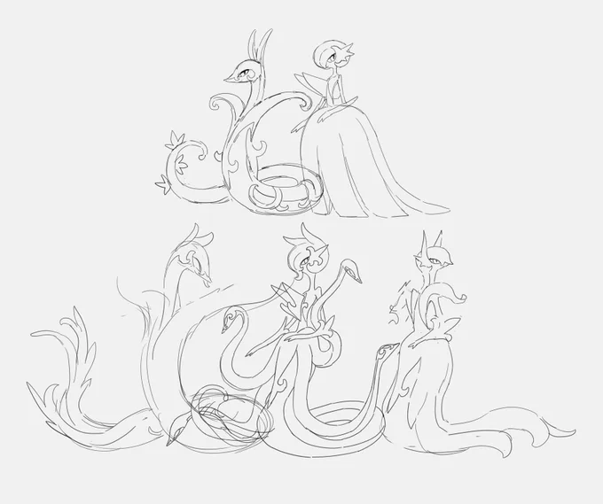 actually this reminds me of an idea i had a while ago of illustrating the differences in how i see pokemon Fusions (and the different approaches to doing them), Crossbreeds, and another thing I call Skins, using these two as an example. maybe,,, maybe someday  
