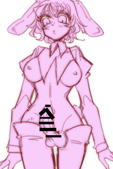 一日一枚。ロップイヤーの逆バニー。#ふたなり 