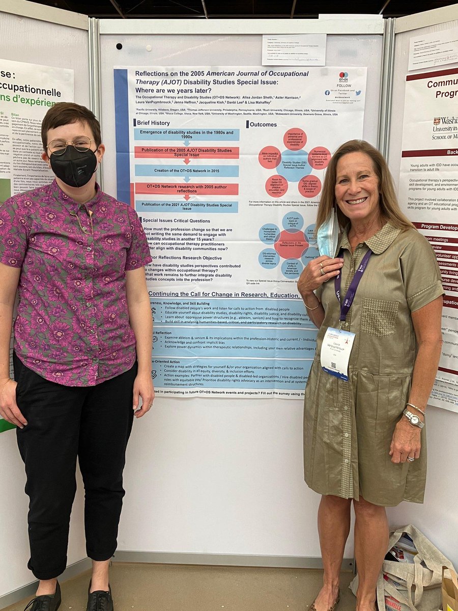 Thanks to everyone who came to our poster at #wfot22 We love connecting with folks interested in #disabilitystudies and #OT #OccupationalREvolution