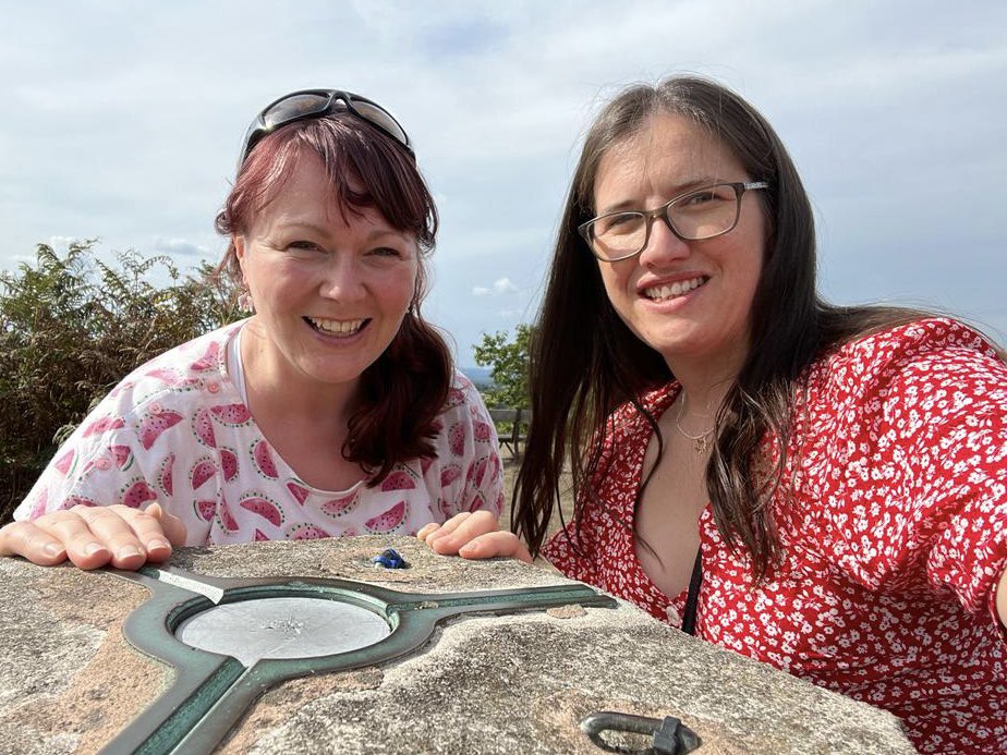 clairegeorge03's tweet photo. A beautiful day for a belated birthday outing for @weavil82 🍰🌤🎈

A perfect reason to go and find her local trig point for @WeAHPs 🏃🏻‍♀️🧭😂

#AHPsActive #WeActiveChallenge #StrongerMyWay #TheCliffe #157m #Shropshire #TrigBagging #TrigPoint #PhysioForTheSoul #DoraTheExplorer https://t.co/VOkhzTjbDH