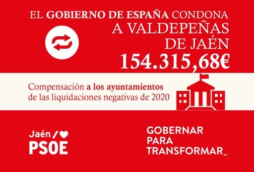 NietoJaenes's tweet photo. El GE condona a nuestro municipio 154.315,68€ por la compensación de las liquidaciones negativas de 2020
Esta medida supone un gran esfuerzo por parte del gobieno de @sanchezcastejon y supondrá un alivio para la economía de nuestro ayuntamiento
#Gobernarparatransformar
@PSOEJAEN https://t.co/udJ5RUhUx1