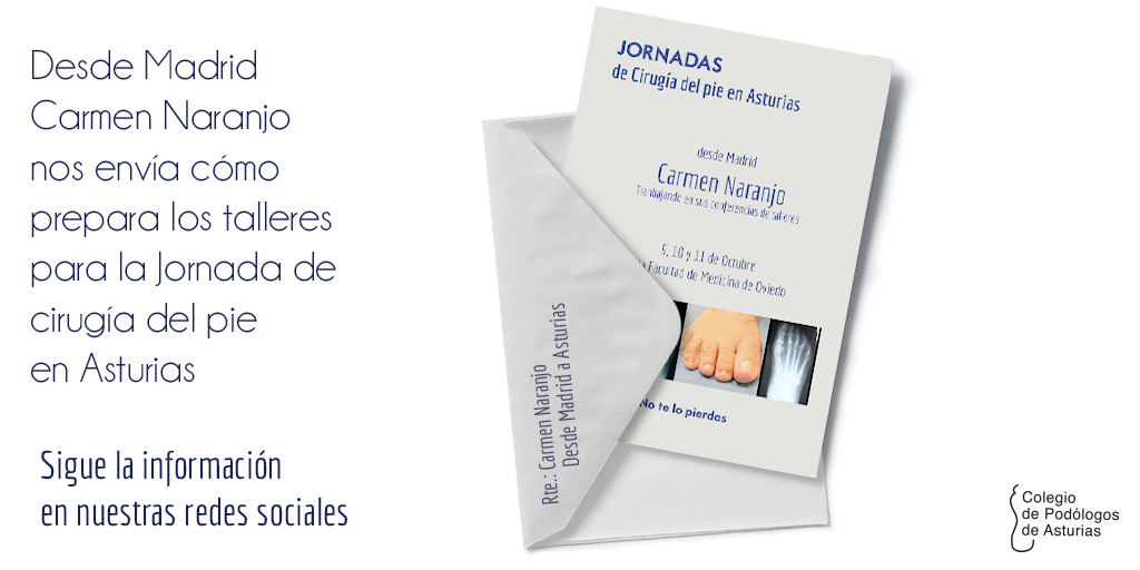 📨Desde Madrid, Carmen Naranjo nos envía la preparación de los talleres que impartirá.
🫡 El 1 de septiembre termina el plazo de inscripción con la cuota reducida.
✍ Facultad Medicina de Oviedo: 9, 10 y 11 de octubre
podologosasturias.com/formacion
#ColegiodePodólogosAsturias #Podología