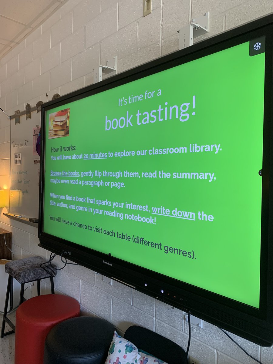 MsSchamus's tweet photo. Today students got acquainted with the classroom library by attending a “book tasting” event. So much excitement for reading! 💙🐻📚@BAM_MS_Official https://t.co/IOSSqAqkvN