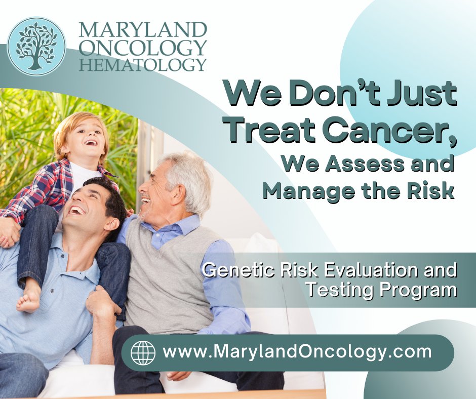 At Maryland Oncology Hematology, we provide comprehensive medical care and support services for people diagnosed with cancer or those at a higher risk of developing cancer. #genetictesting #cancer #marylandoncology