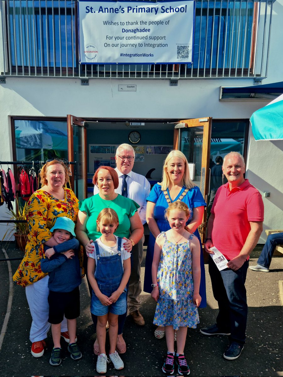 stannespsdee's tweet photo. St Anne's are the proud sponsors of this year's Donaghadee Sailing Club's 50th Regatta. We had a chance to catch up with @KarenDouglas_NI &amp; @donaghadeesc, who've been so supportive in our journey to becoming an integrated school.

#aschoolforall
#integrationworks

@niciebelfast https://t.co/chuKUXcuqE