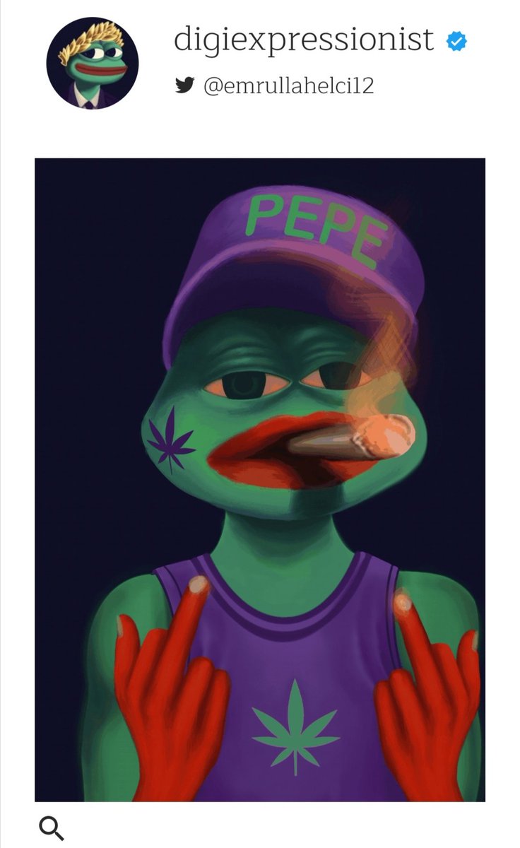 🐸GN Fam🐸
🐸Addicted Pepe🐸
🔴1/1
▶️knownorigin.io/gallery/176520…

#NFT #NFTGiveaway #nftcollector #NFTCollection #NFTCommumity #Pepe #frogfam #MEMES
