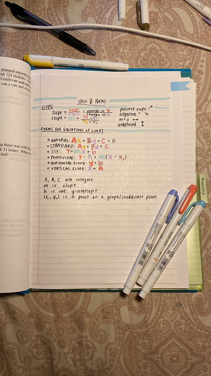 writefa5ter's tweet photo. ugly yet colorful math review notes from today ! https://t.co/n2JbJcPeub