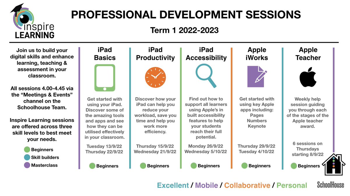 Inspire Learning (@inspiresbc) on Twitter photo We are delighted to offer <a href="/SBCEducation1/">SBC Education</a> staff the opportunity to join us for a series of professional development sessions designed to help you make the most of your iPad.
Please share with your schools and colleagues. #iaminspirelearning #AppleRTC We are delighted to offer <a href="/SBCEducation1/">SBC Education</a> staff the opportunity to join us for a series of professional development sessions designed to help you make the most of your iPad.
Please share with your schools and colleagues. #iaminspirelearning #AppleRTC