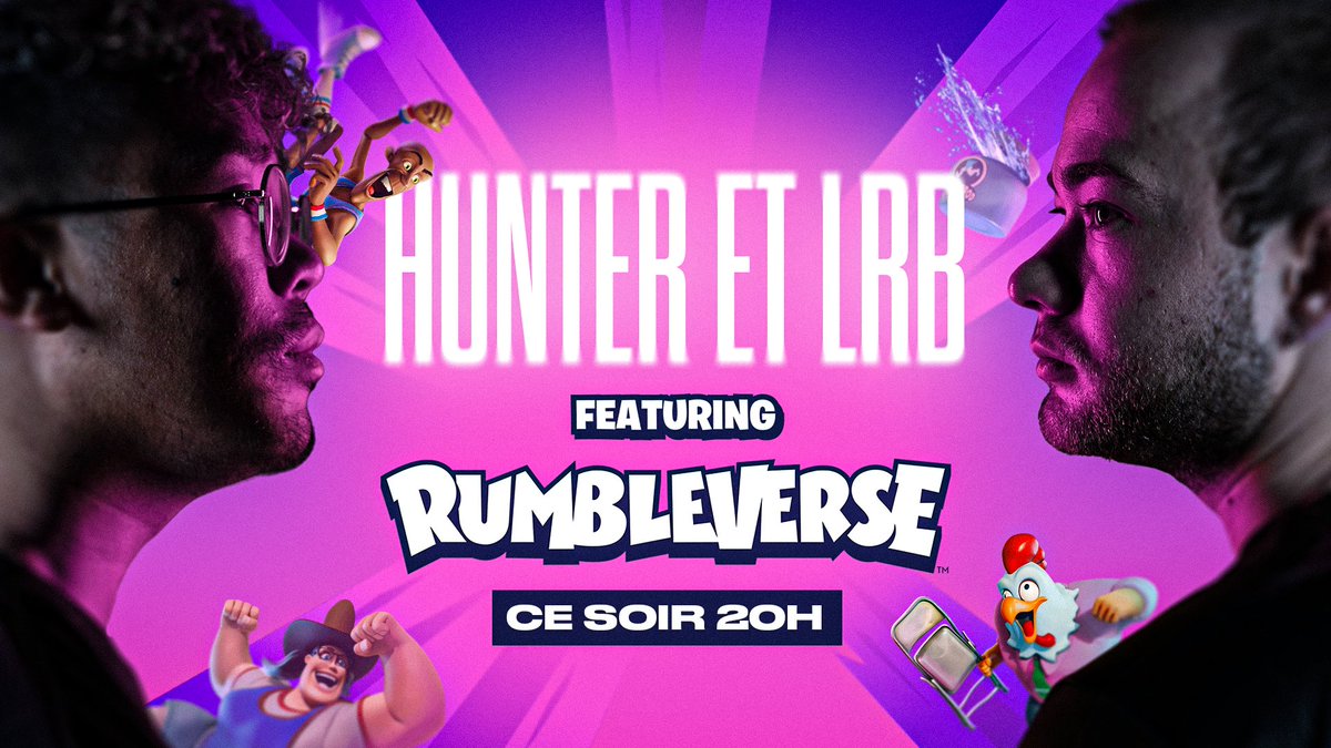 SolaryTV's tweet photo. Le retour du plus grand duo de @Rumbleverse 🥊
@SLY_hunterr et @LRB_LoL vont rouler toute la soirée sur la duo queue du nouveau BR d'Epic 🫡
📺https://t.co/ux0sTWgO1a #Ad #RVPartner https://t.co/PnMZTjL7py
