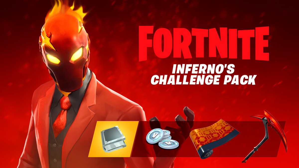 HYPEX's tweet photo. The Inferno Challenge pack is set to return this season along with the Fire Wild Week (Flame Bows &amp; Dragon Breath Shotguns) https://t.co/D4743dw3HY