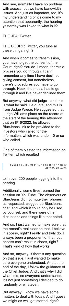 Sammsuss's tweet photo. $BBIG Interesting to read the transcript about the judge deciding against public BlueJeans access to the hearings. https://t.co/KZ15Z1MDol
