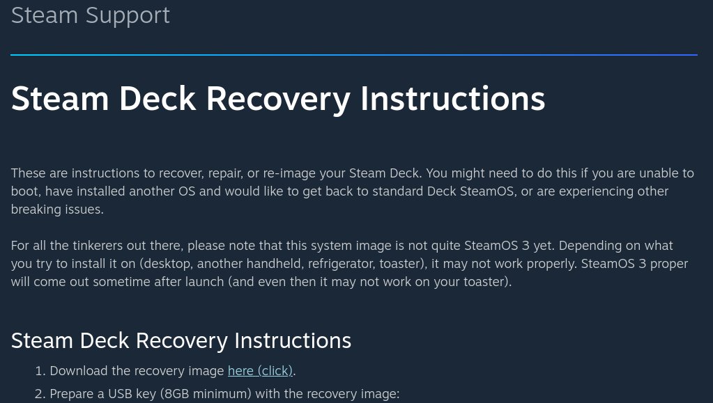 3luxo's tweet photo. Ich glaube ich brauche nen #RipCounter fΓΌr mein #SteamDeck ...
Recovery die erste.
Okay... Ich habe auch was dummes getan, von dem ich wusste, dass es dumm ist, auch wenn es bei #Reddit nicht dabei stand... π
https://t.co/TUZhnuE6FU