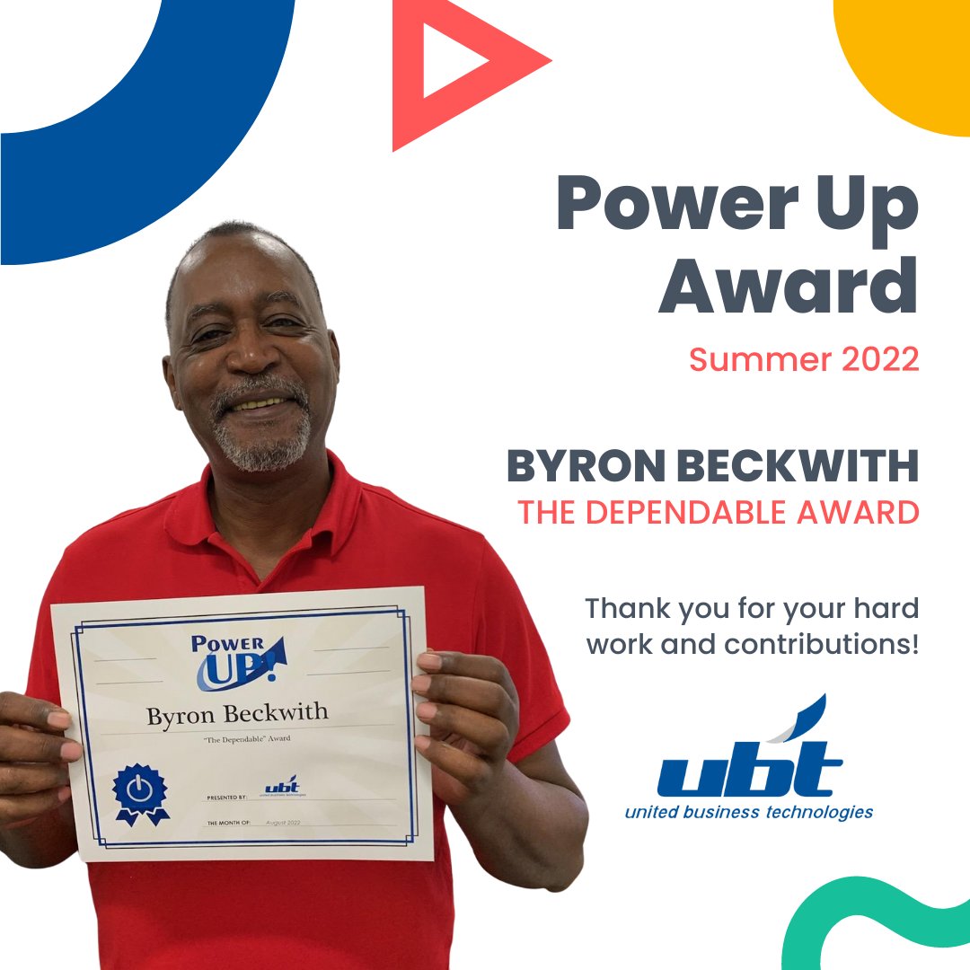 UBTI's tweet photo. Congratulations to our HQ employees, Byron Beckwith and Seamus Feeney, who received the Summer Power Up awards for their hard work and amazing attitudes!

#waytogo #congratulations #hardwork #powerup #employeerecognition #dependable #rockstar https://t.co/1BI6Mrn73W