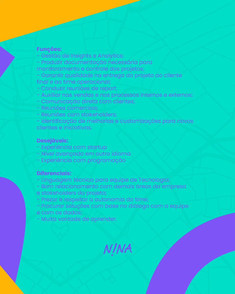 superninamob_'s tweet photo. [#VAGA BOLSISTA DE PROJETOS - FORTALEZA/CE]

Estamos procurando uma pessoa Bolsista de Projetos para integrar o #TimeNINA! 

Acha que se encaixa nos requisitos? 📨 Envia seu currículo para o e-mail team@ninamob.com com o nome da vaga no título até 01/09 e boa sorte! 💜 https://t.co/5h6OPfWigC