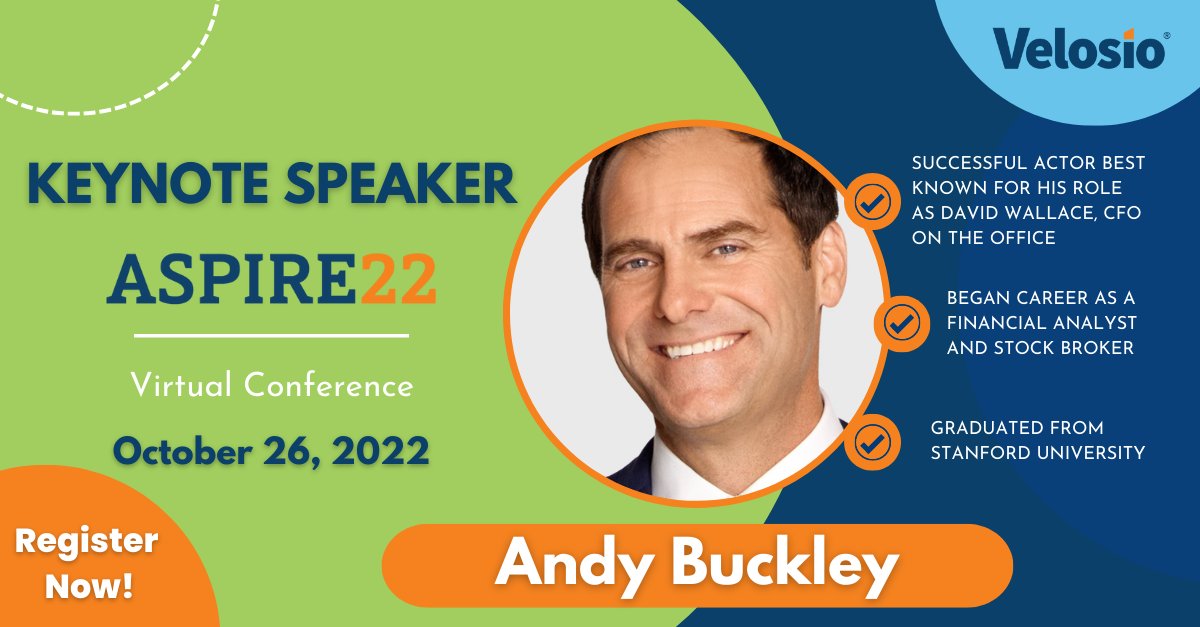 velosio's tweet photo. Velosio is excited to announce the official keynote speaker, Andy Buckley, for #Aspire22!
Attend this year's event to hear how Andy gained inspiration from his real-life experiences in #finance to portray Dunder Mifflin's CFO in The Office. https://t.co/WcTHT6WC87
#MSDYN365 https://t.co/tuGwnsH78r