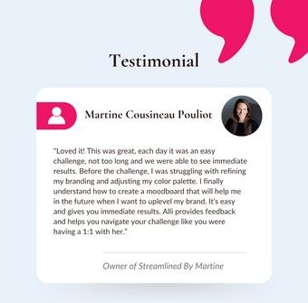 allibeckdesign's tweet photo. Martine was one who participated in the last round of the Brand Your Brilliance Challenge.

I loved seeing what she came up with! It was beautiful. More importantly, it reflected just how amazing she is at what she does.

Want to join us? Write “challenge” in the comments. https://t.co/AvHJIcg32Q