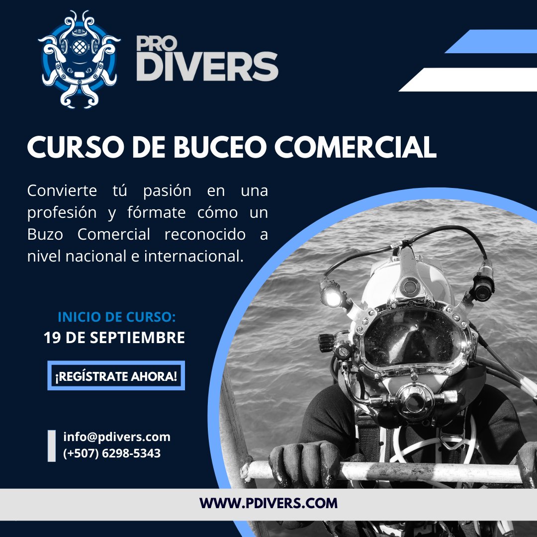 HUB_PANAMA's tweet photo. #ProDivers ¿Buscando convertir tu pasión en una profesión?
Aprovecha esta gran oportunidad con nuestro próximo Curso de BUCEO COMERCIAL.
Avalado por PDI INTERNATIONAL | Professional Diving Institute
Inicio de Curso: 19 de septiembre 2022.
#BuceoComercial #Diving #Panama https://t.co/z21ZScQjvU