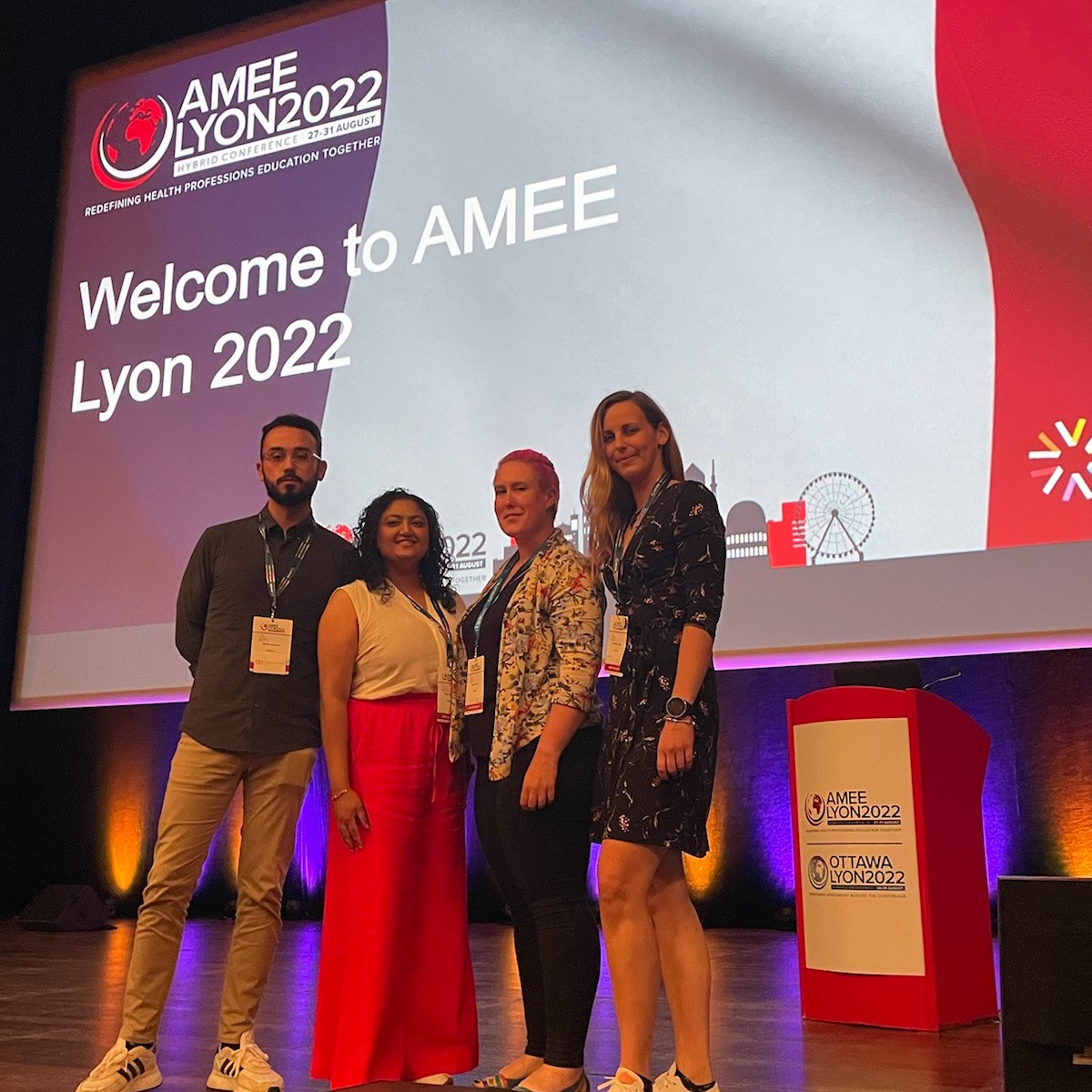 EJD delegation at #AMEE2022 annual medical education  conference in #Lyon , France! Representing European Junior Doctors' views on hot issues affecting us all!