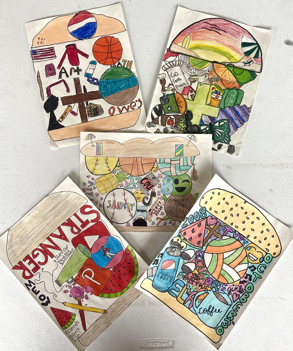 MsGraysArtRoom's tweet photo. AMS 8th grade art killed it with these personality sandwiches 🥪 love this beginning of the year project. 

#artiscool #ArtistOnTwitter #keepartinschool https://t.co/EoGfz5Yhke