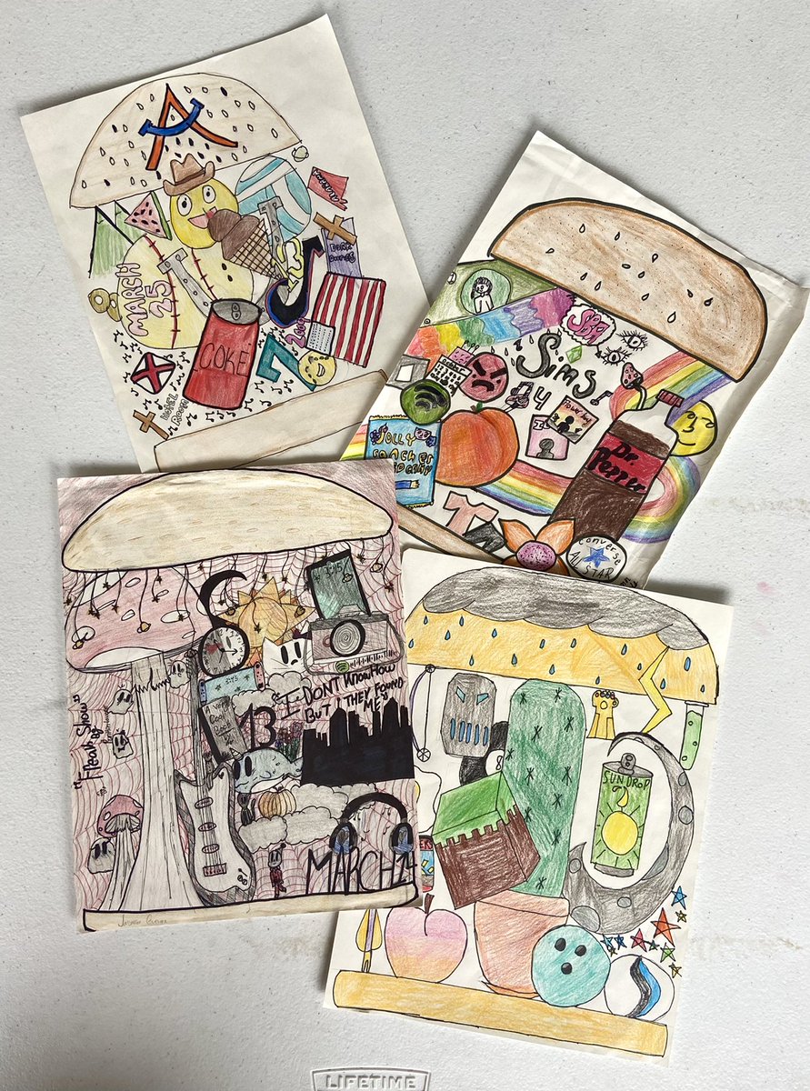 MsGraysArtRoom's tweet photo. AMS 8th grade art killed it with these personality sandwiches 🥪 love this beginning of the year project. 

#artiscool #ArtistOnTwitter #keepartinschool https://t.co/EoGfz5Yhke