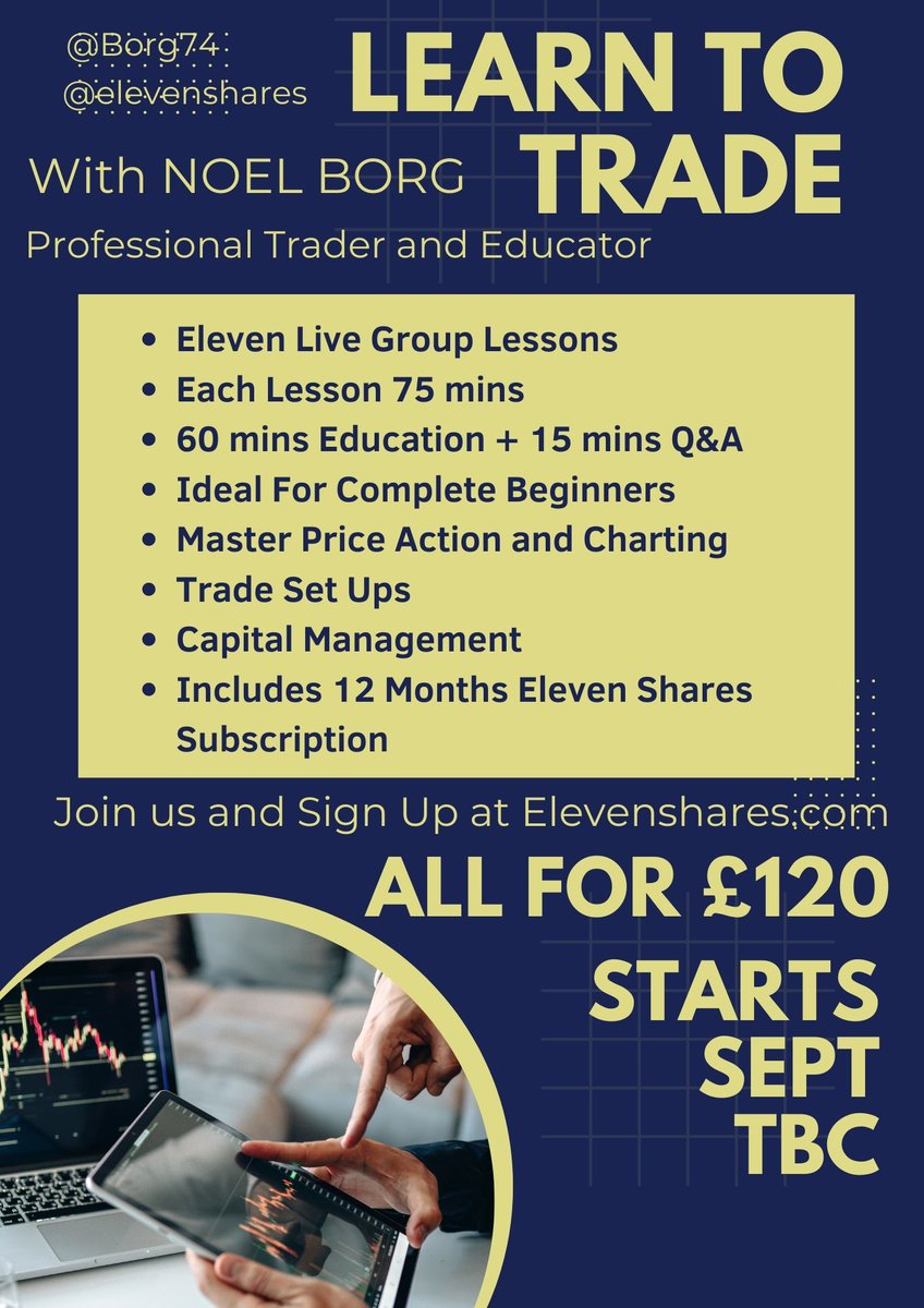 Eleven Shares (@elevenshares) on Twitter photo For a chance to win <a href="/Borg74/">VIKING BINGO BORG⚔️</a>'s trading course completely FREE, just like and retweet this post.
Winner to be picked at random from all who take part and if already signed up to the course you will get a full refund.
Too good an opportunity not to share!
elevenshares.com/plans-pricing?… For a chance to win <a href="/Borg74/">VIKING BINGO BORG⚔️</a>'s trading course completely FREE, just like and retweet this post.
Winner to be picked at random from all who take part and if already signed up to the course you will get a full refund.
Too good an opportunity not to share!
elevenshares.com/plans-pricing?…