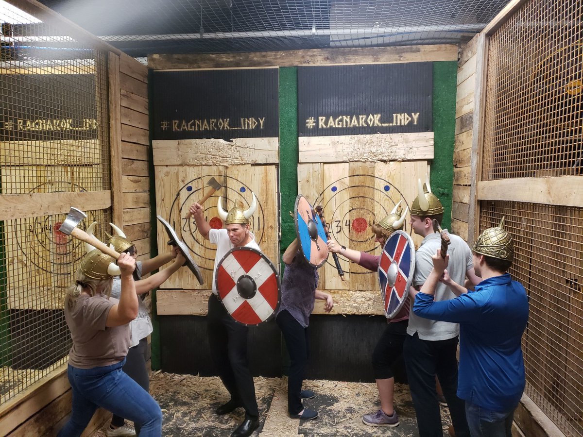 alerdingcpa's tweet photo. There's nothing like axe throwing to bond a team! The tax team took a trip to Ragnarok Axe Throwing in Indianapolis to spend some quality time together this week. https://t.co/Ep2mUErS3n