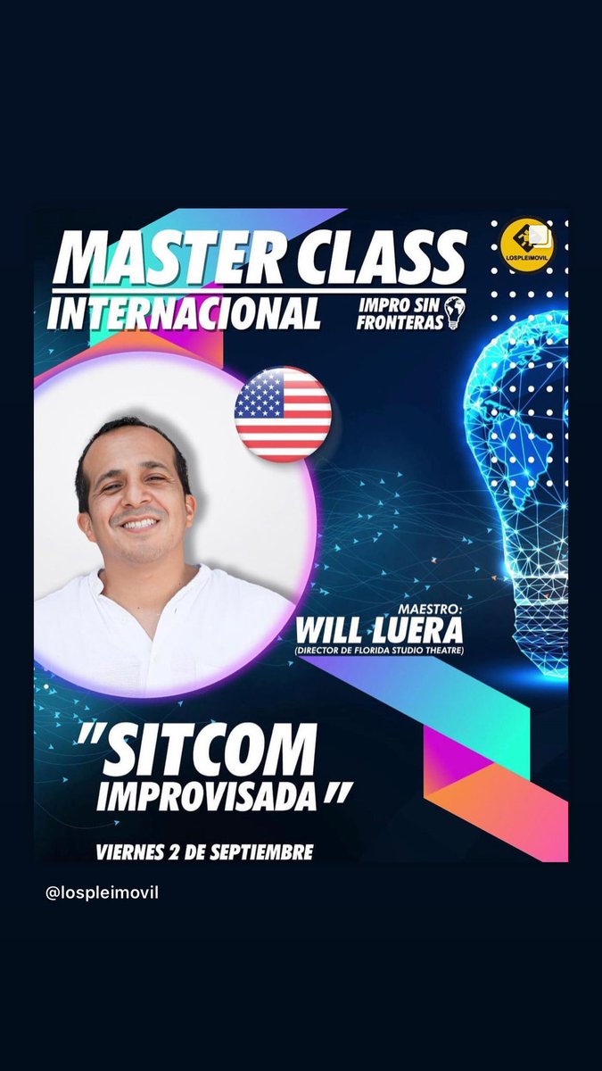 Last chance to sign up for my Improvised Sitcom workshop in Spanish through <a href="/lospleimovil/">Lospleimovil</a>! Message me for more info!