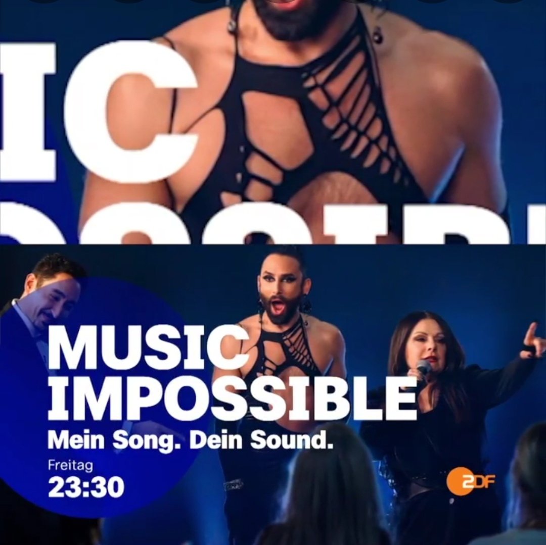 #musicimpossible startet diesen Freitag mit #mariannerosenberg und <a href="/EkoFreezy/">Eko Fresh</a> 💥 um 23:30 im ZDF und alle Folgen schon vorab in der <a href="/zdfmediathek/">zdfmediathek</a> 🫶🏻 <a href="/defmedia/">Definitive Media</a>.berlin 📺 <a href="/ConchitaWurst/">Conchita Wurst</a> 
#conchitawurst #conchita #WURST #tomneuwirth #artist #singersongwriter  #tv #zdf #fernsehen