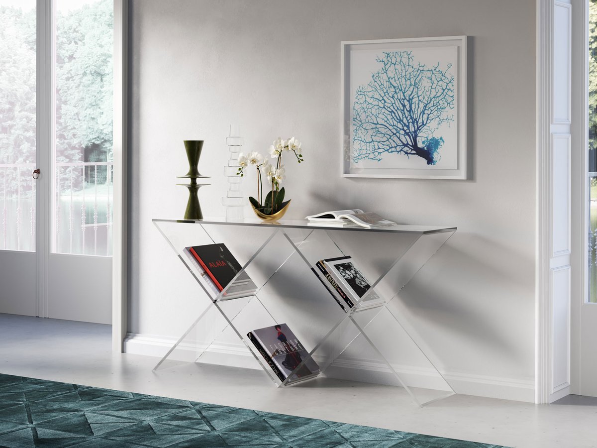 When furniture disguises as art while remaining delightfully functional, the purpose of design has been met. The versatile Cabrini Console by Modloft, made of solid 15mm acrylic, features a unique double-cross design and expansive top surface.
-
Explore <a href="/modloft/">Modloft</a> on DesignerInc