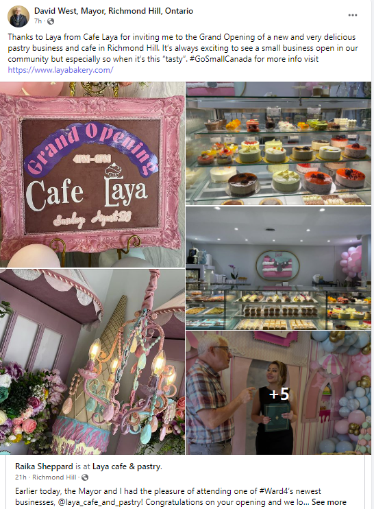 eQuoShift's tweet photo. Shout out to Richmond Hill Mayor David West for his #GoSmallCanada nomination of https://t.co/moGsB7BR0d, in #RichmondHill. They offers impeccably presented, handcrafted delectable cakes that have been adored for a generation in Toronto - Because not every day is sweet enough! https://t.co/nCCq0YOXK1