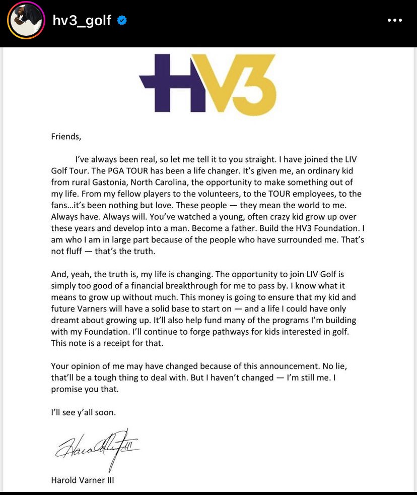 No BS from HV3, just open and honest about what led to his decision. Much respect for being so straight forward when others have found that quite difficult.