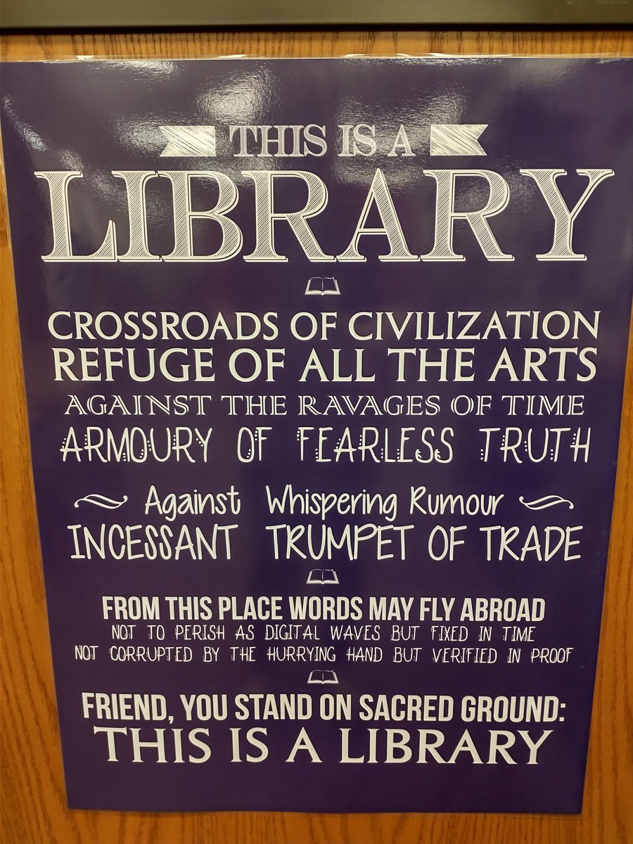 ThreeRSLibrary's tweet photo. This beautiful gift from @Kyancey77 (who is a gift herself) makes me even MORE excited to start Library this year... Now, any bets on how many kiddos actually UNDERSTAND it? #useadictionary #sacredground #ilovemylibrary #trsstudentsrock @ChannahonPride https://t.co/rFGuk91TKe