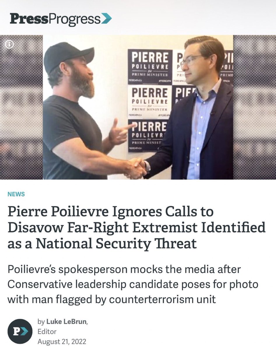 TrumpDownfall's tweet photo. @PierrePoilievre @LevittMichael As stunned as the rest of #Canada @ your total disregard of the attack on #freeland by your pal #ElliotMcdavid; as well as your stubborn refusal to disavow the rising violence of your base, the #altright?
#PierrePoilievreTheCoward #PierrePoilievre #cdnpoli #NeverVoteConservative https://t.co/Ao8KQAAVn8