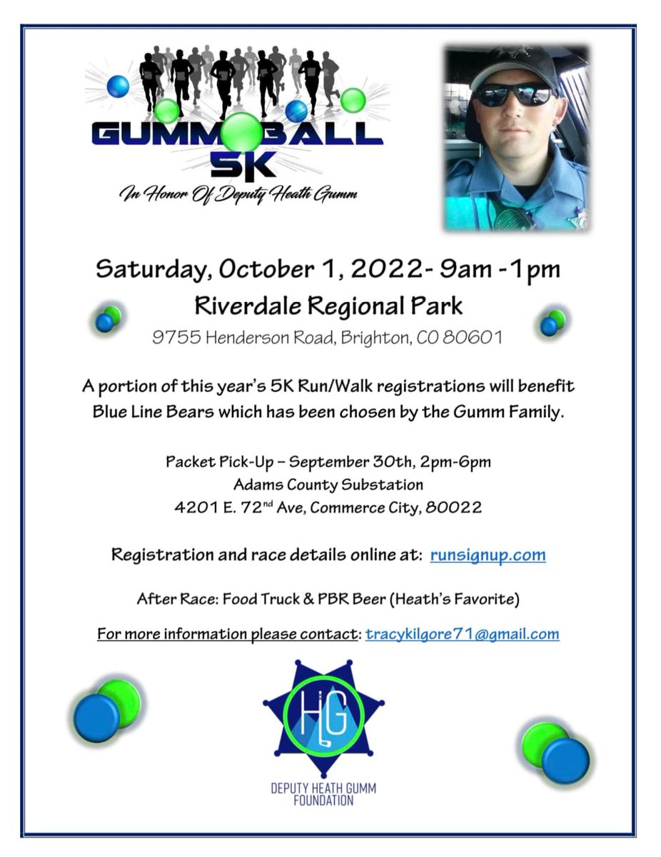 AdamsCoSheriff's tweet photo. #Reminder: Only one month left, be sure to register to get your 2022 #Gummball #5K race t-shirt before they sell outπππ
https://t.co/qN1sCaQcc3
#remember #Colorado #ACSOproud https://t.co/jUKOS7nmcd