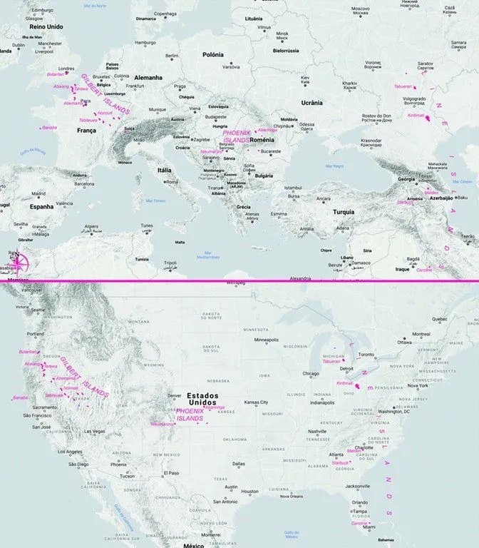 The True Size of Kiribati - The Largest Tiny Nation in the World. Source: buff.ly/2Mweu8g
