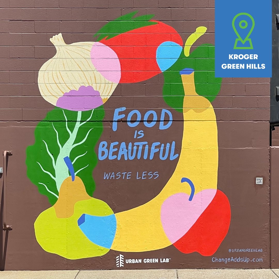 UrbanGreenLab's tweet photo. Food is beautiful; #wasteless! Visit our mural celebrating the beauty of food on the Bandywood Dr. side of the Kroger in Green Hills.
#ChangeAddsUp https://t.co/JIf89qFhTw