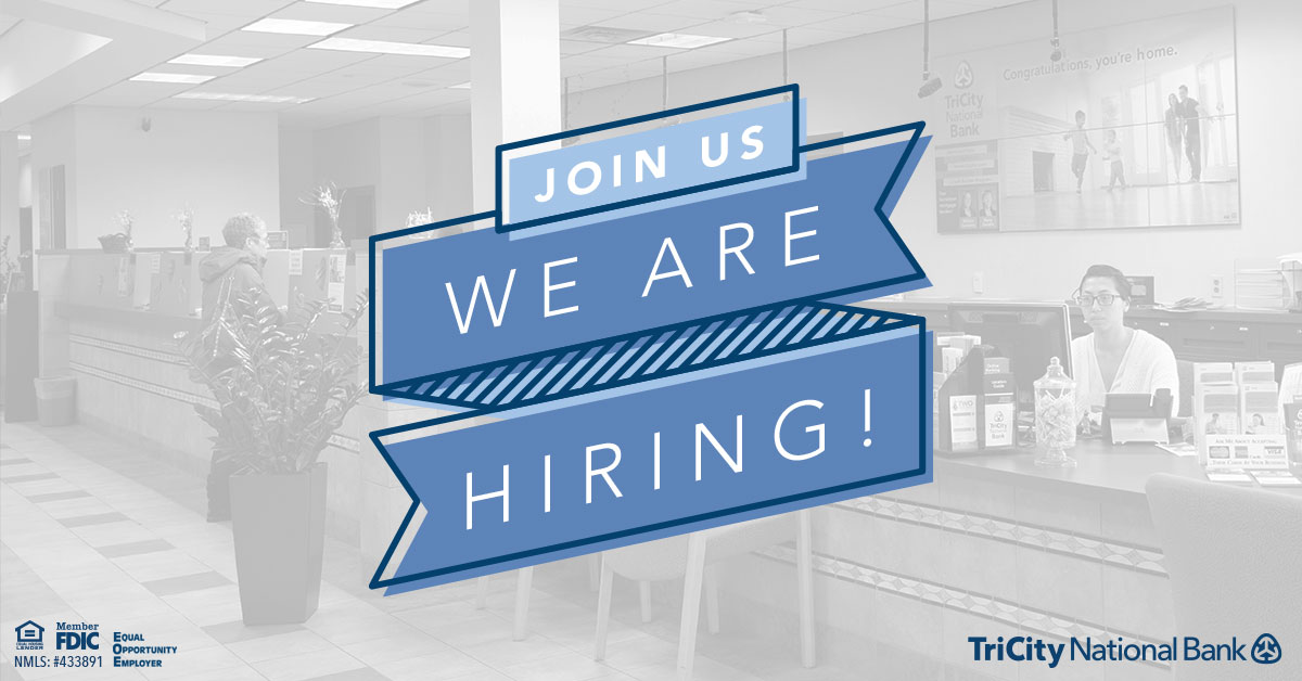 TriCityNatBank's tweet photo. Start your next chapter with an award-winning team! Tri City is hiring full and part-time roles in Milwaukee, Racine, West Allis and more >> https://t.co/ii1FQBcGDU #HometownBank

Member FDIC. Equal Opportunity Employer. https://t.co/gTTbHWCIvM
