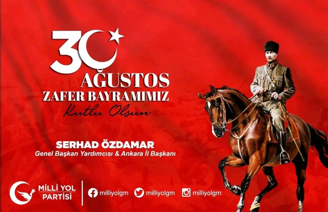 30 Ağustos Zafer Bayramımız Kutlu Olsun.

Gazi Mustafa Kemal Atatürk ve Silah Arkadaşlarını Rahmetle Ve Saygıyla Anıyoruz.