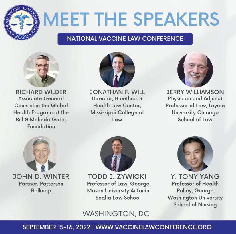 VaccineLaw's tweet photo. (2 of 3) Have you checked out the incredible list of speakers for the 2022 #NVLC ? View the full list of speakers and their bios here: https://t.co/gNxsCeEPTD #healthlaw #vaccines #vaccinelaw #employmentlaw #vaccinemandate #healthcarelaw #conference2022 https://t.co/Z4mteeNSh4