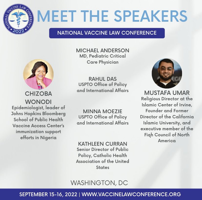 VaccineLaw's tweet photo. (3 of 3) Have you checked out the incredible list of speakers for the 2022 #NVLC ? View the full list of speakers and their bios here: https://t.co/gNxsCeEPTD #healthlaw #vaccines #vaccinelaw #employmentlaw #vaccinemandate #healthcarelaw #conference2022 https://t.co/0CIhoInl9X