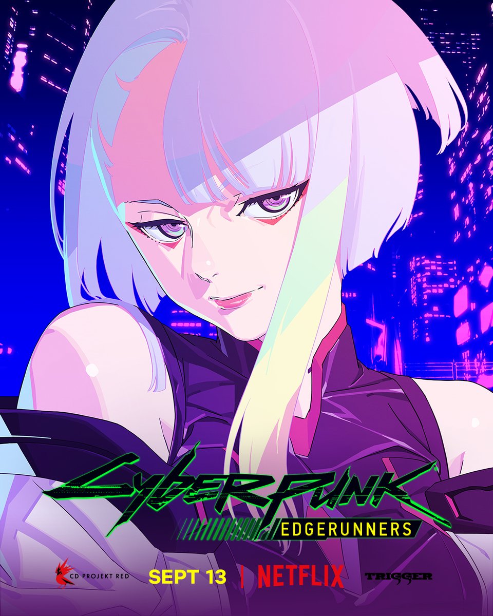 edgerunners's tweet image. Lucy? Preem runner, peerless in more than one way. Might look innocent, but piss her off and she'll flatline you in a heartbeat.

Wanna get to know her better? You'll get your chance real soon on @netflix — September 13th.